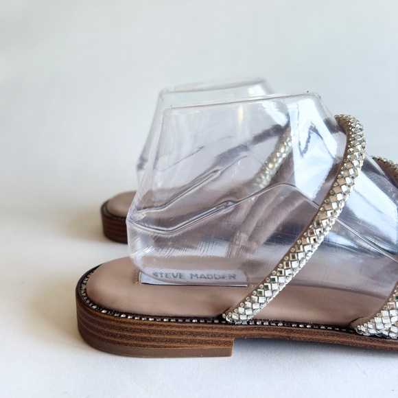 Steve Madden Textile Glass Upper  Sandals Flip Flops size 10 - Picture 3 of 15